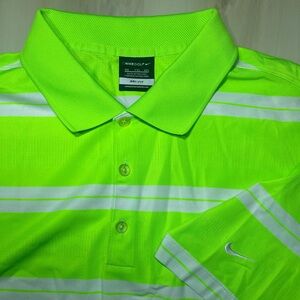 Nike Golf Sz XXL Men’s Neon Green Golf DriFit Short Sleeve Polo Shirt 520556-332